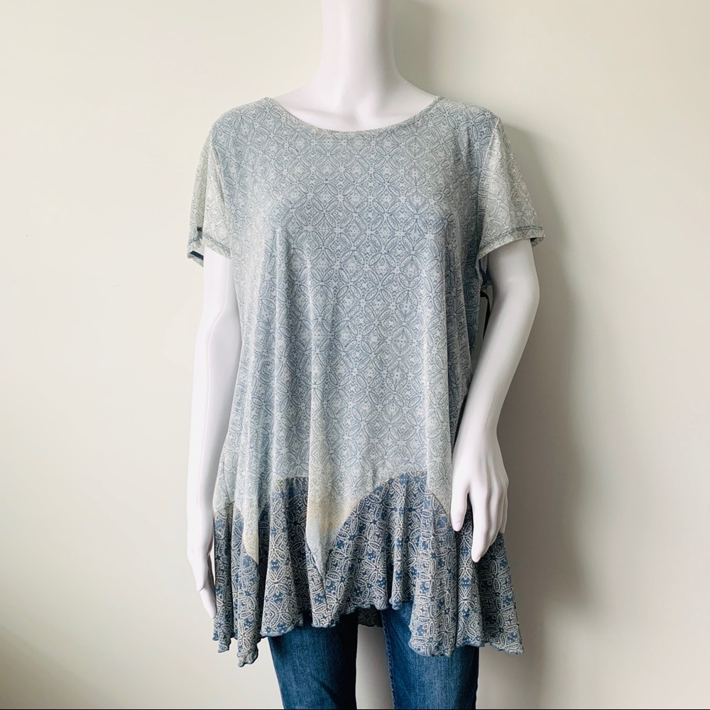 [SKYE’S THE LIMIT] Flowy Blue Blouse 1X